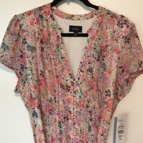 NEW MSK Womens Short Sleeve Midi Shirt Dress - Picture 4 of 9